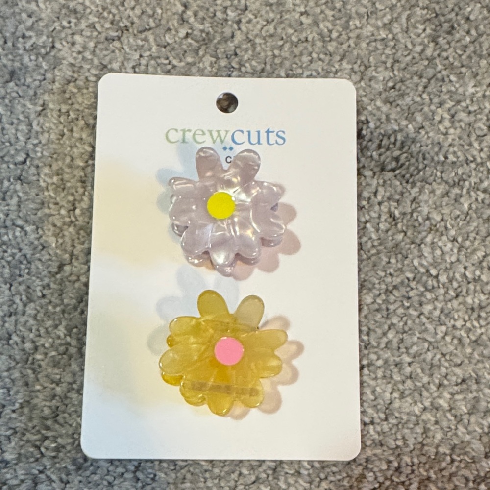 Crewcuts Kids Floral Hair Clips - Yellow and Clear